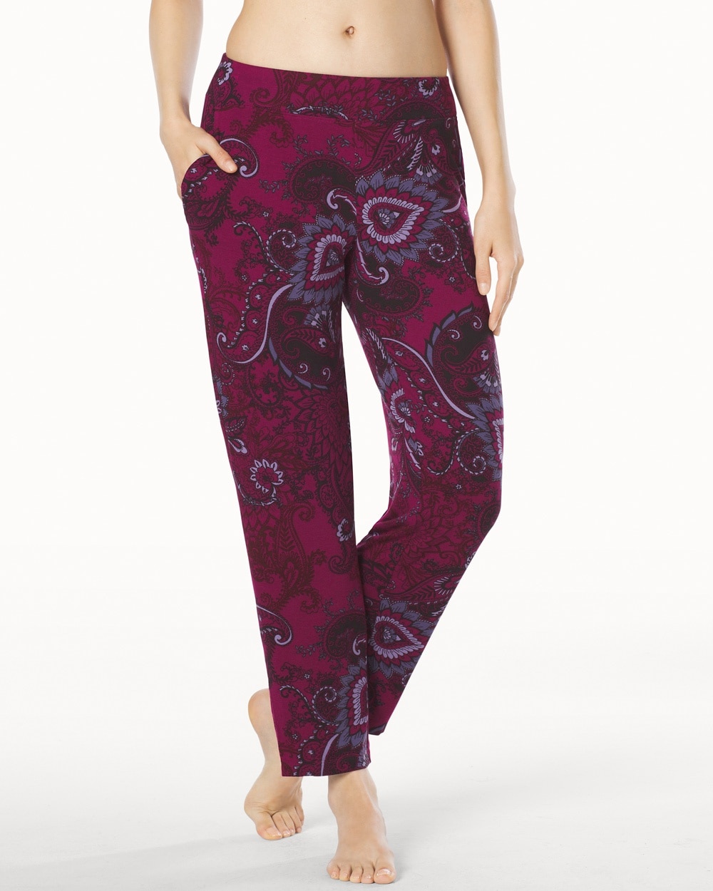 Embraceable Cool Nights Ankle Pajama Pants Divine Currant