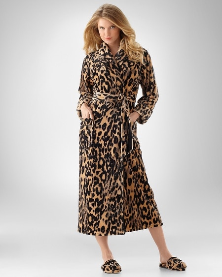 Uptown Leopard Natural Plush Robe