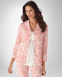 Embraceable Cool Nights Fantasy Paisley Carnation PJ Top
