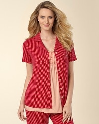 Embraceable Mod Dot Ruby Short Sleeve PJ Top