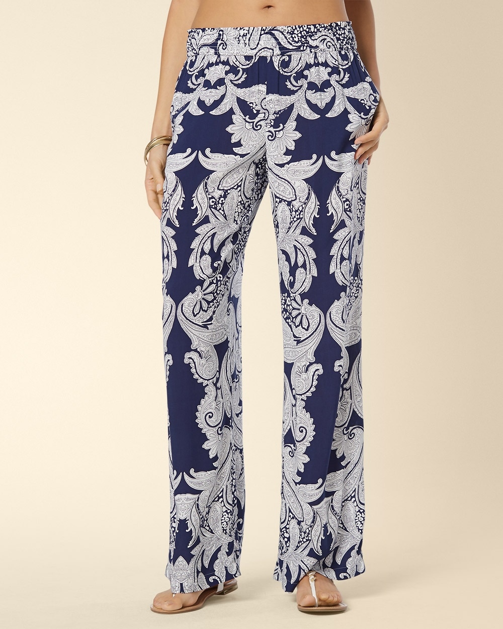 Cover Up Smocked Waistband Pant Perfect Paisley Medievel