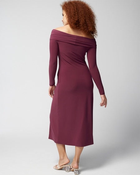 Shop Soma Women's Matte Jersey Midi Bra Dress In Red Size Large |