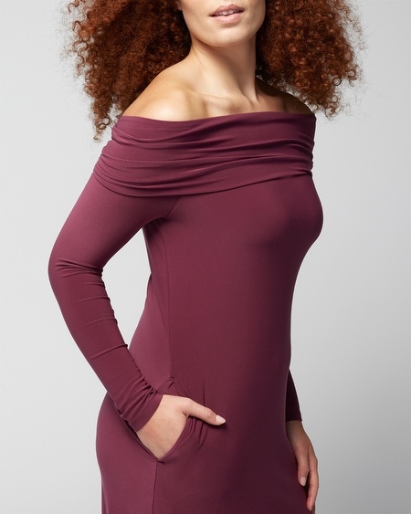 Shop Soma Women's Matte Jersey Midi Bra Dress In Red Size Large |