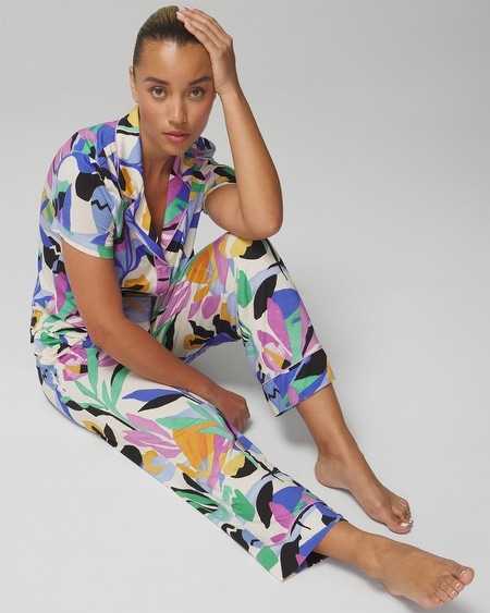 Shop Soma Women's Cool Nights Printed Pajama Pants In White Polka Dot Size Xl |