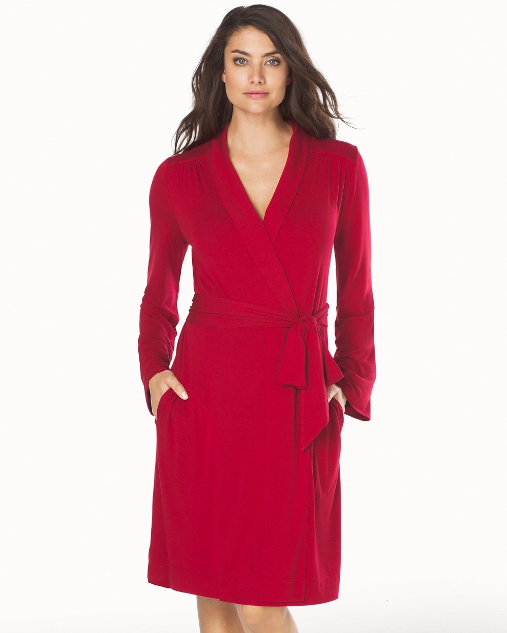 Embraceable Cool Nights Short Robe Ruby