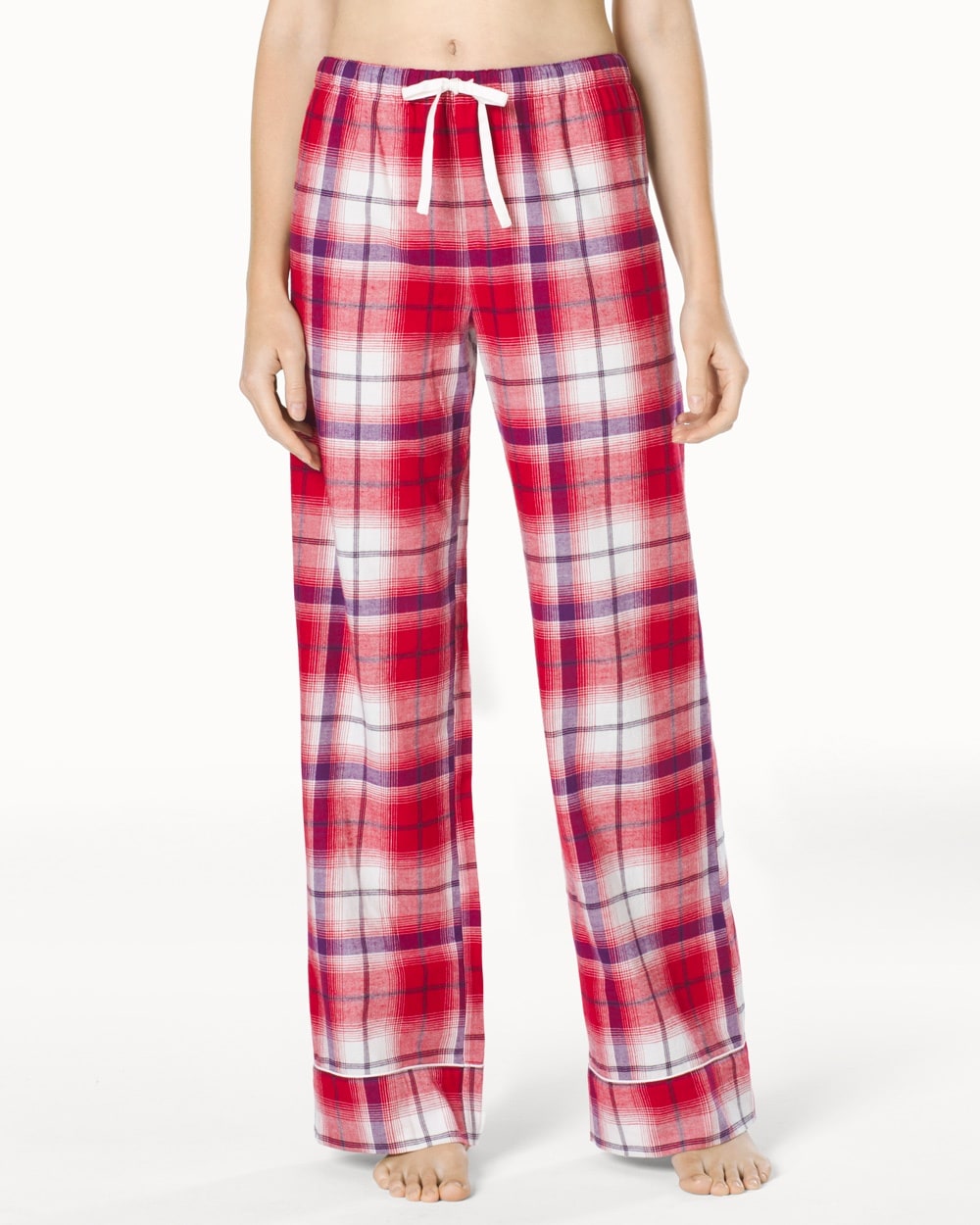 Embraceable Cotton Pajama Pants Plaid Ruby