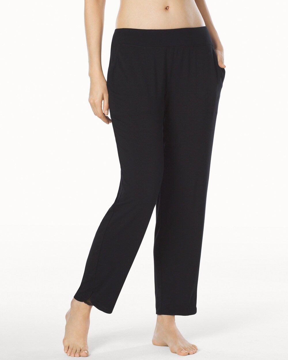 Casual Collection Ankle Pajama Pants Black