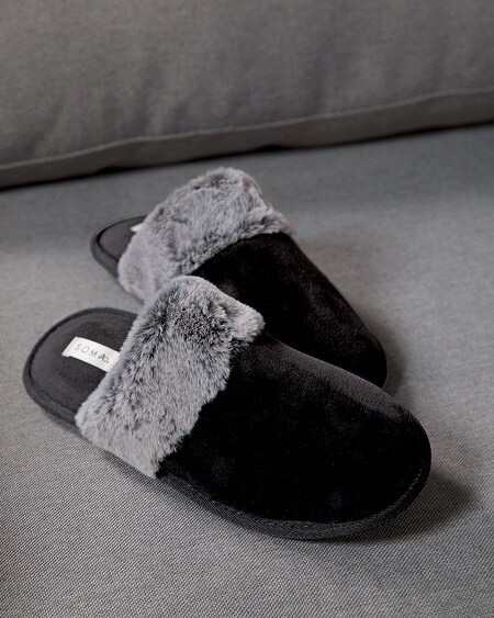 Soma Micro Chenille Slippers, Black