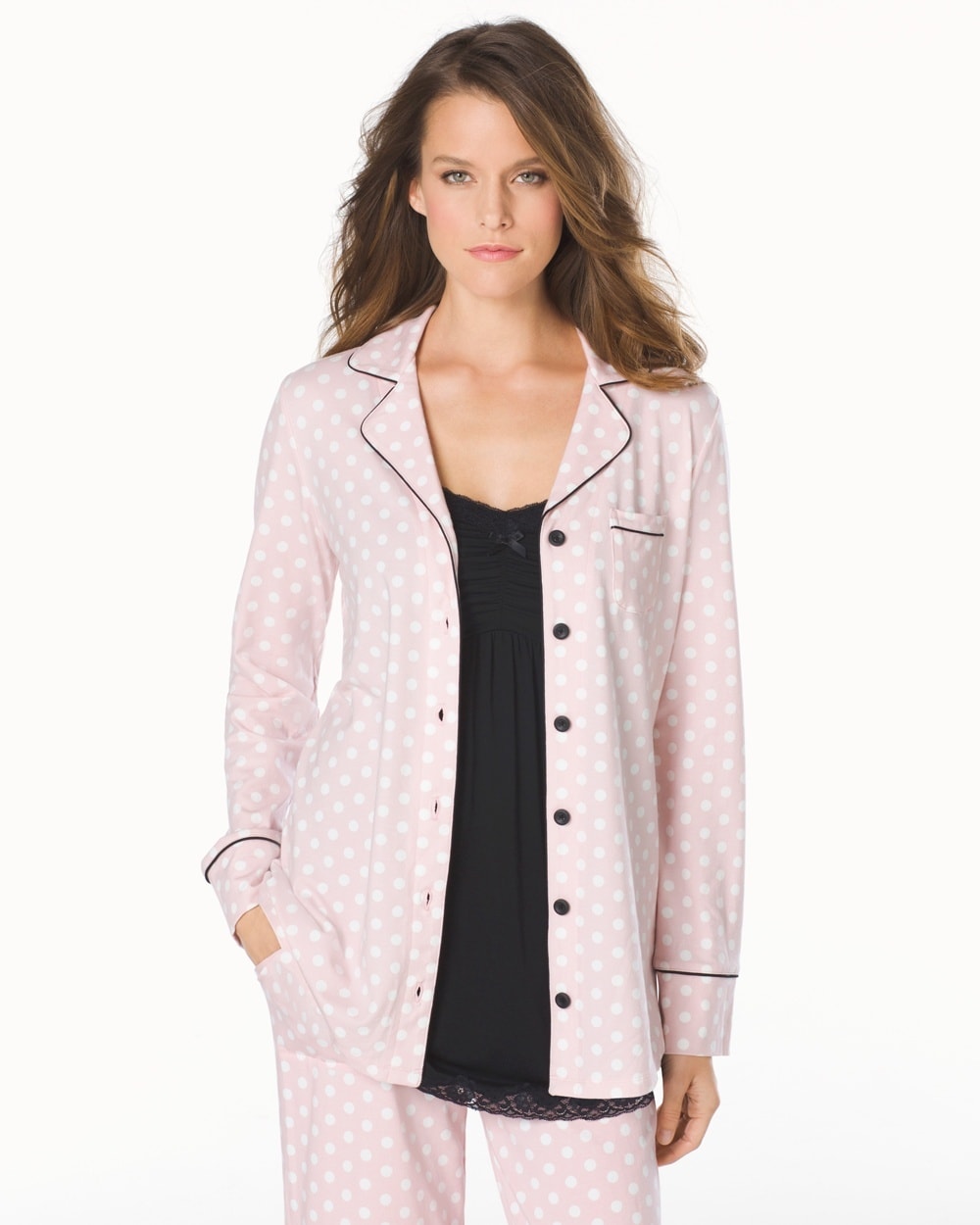 Embraceable Long Sleeve Pajama Top Big Dot Pink Romance