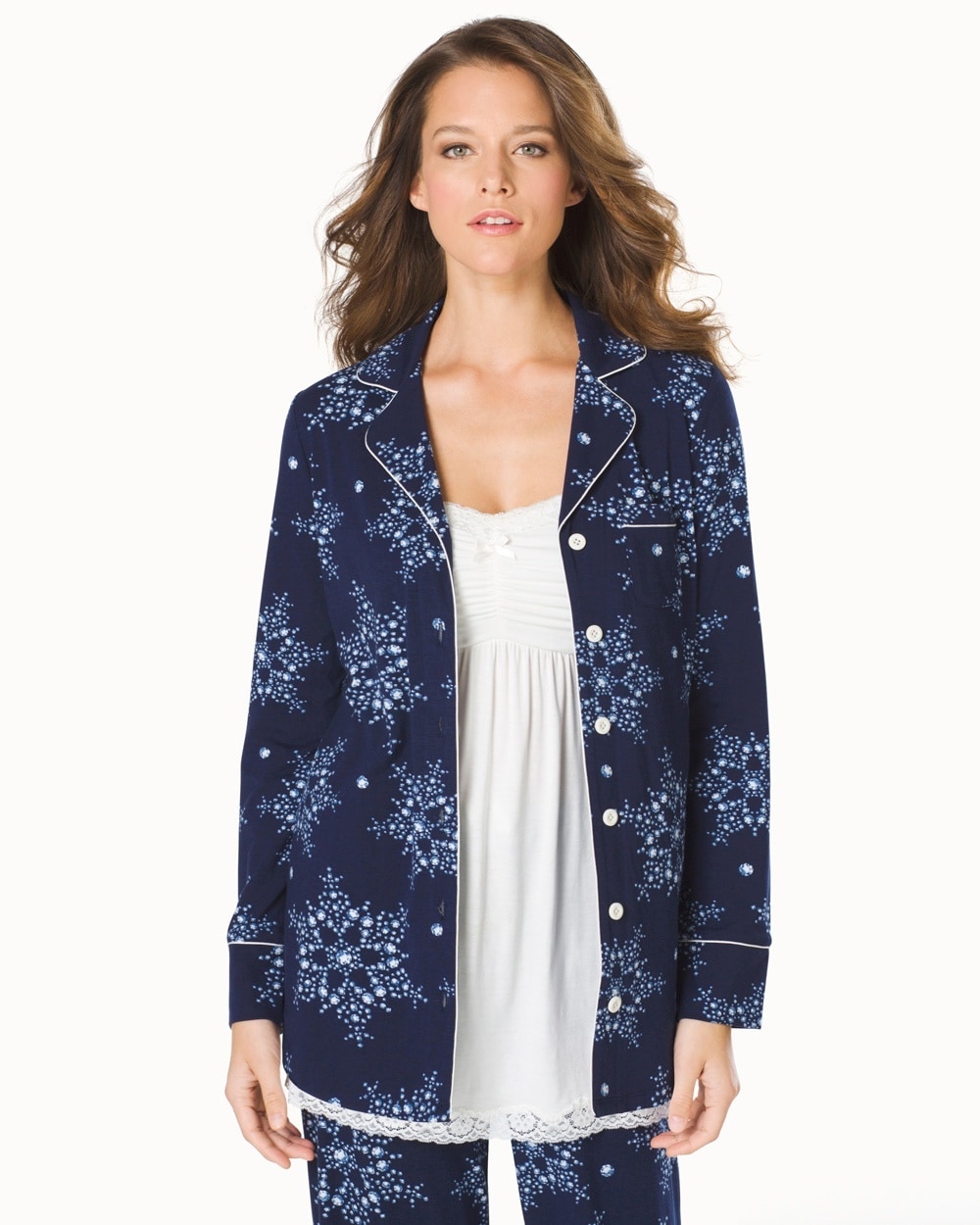 Embraceable Long Sleeve Pajama Top Frost Navy