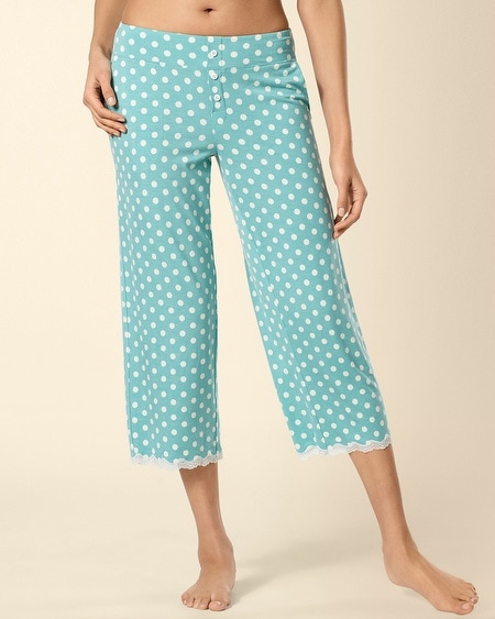 Big Dot Teal Lace Trim PJ Crop