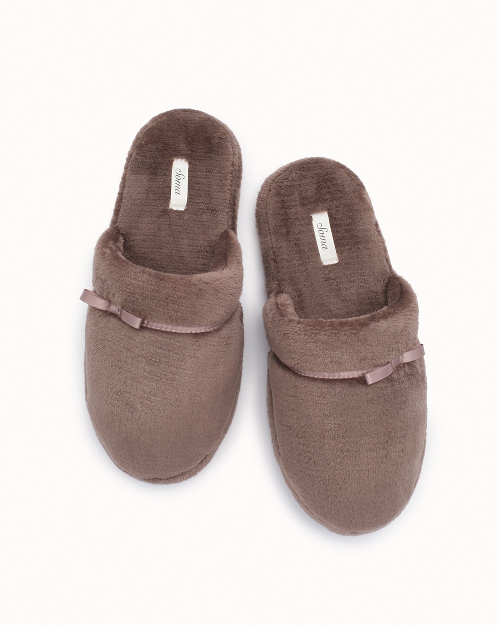 Embraceable Plush Slippers Mochaccino