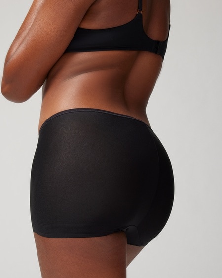 Shop Soma Women's No Show Microfiber Boyshort Underwear In Hi Fi Flora Mini Black Size Xs |  Vanishing Edg