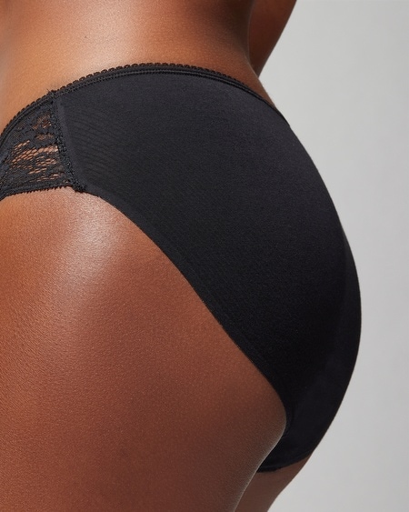 Shop Soma Women's No Show Cotton Blend Hipster Panty With Lace In Orange Size Small | Vanishing Edge Pant In Deep Sea Coral