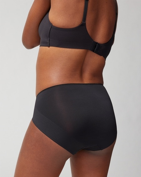SOMA WOMEN'S VANISHING TUMMY HIGH-LEG BRIEF PANTY IN BLACK SIZE LARGE | SOMA