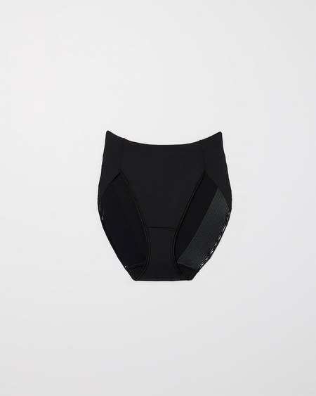 SOMA WOMEN'S VANISHING TUMMY HIGH-LEG BRIEF PANTY IN BLACK SIZE LARGE | SOMA