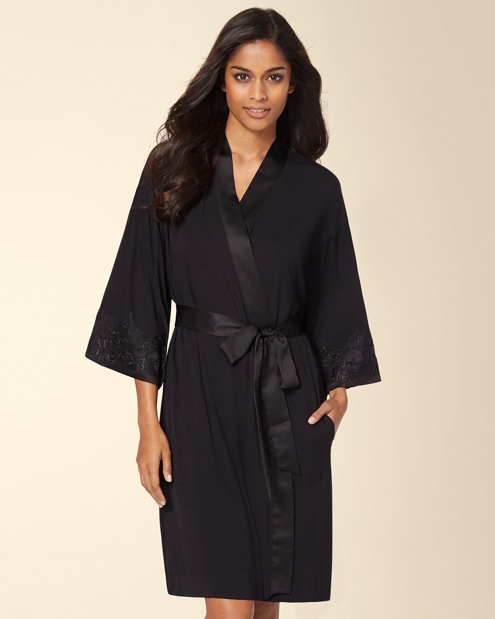 Limited Edition Desire Lace Short Robe Black