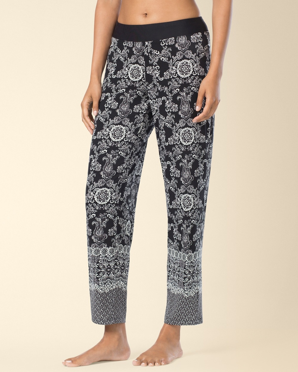 Charmed Collection Ankle Pajama Pant Dainty Floral Border