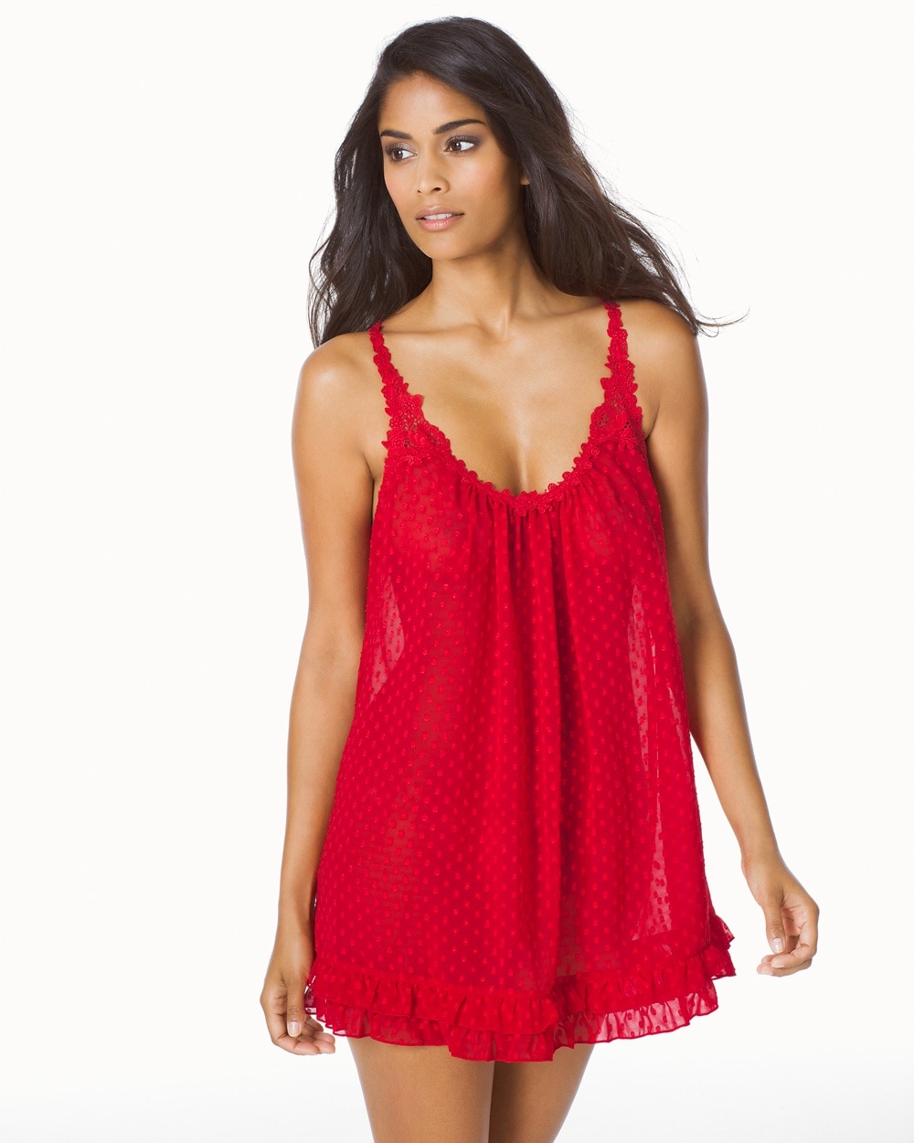 In Bloom by Jonquil Gina Chiffon Sleep Chemise Red
