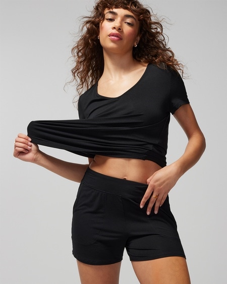 Shop Soma Women's Cool Nights Pajama Shorts In Gray Size Medium |
