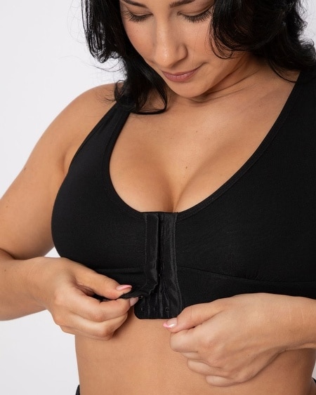 SOMA WOMEN'S ANAONO FRONT-CLOSURE POST-SURGERY BRA IN TAN SIZE MEDIUM | SOMA