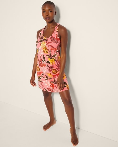 Shop Soma Women's Cool Nights Sleep Tank Top Night Gown In Flora Block Print M Rose Size 2xl |
