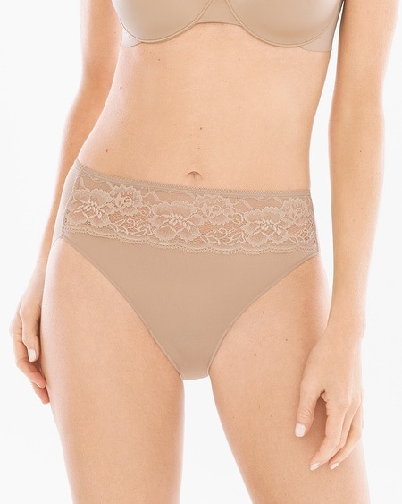 Shop Soma 5-pack Women's No Show High-leg Brief Panty With Lace Size Small | Vanishing Edge Panties