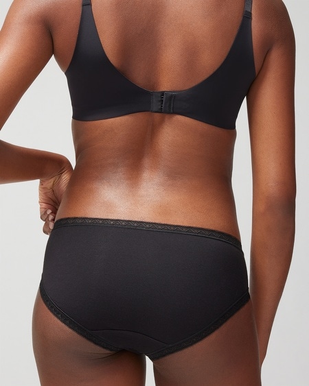 Shop Soma Women's Cotton Modal Hipster Underwear In Merry Dot Mini Black Size Xs |