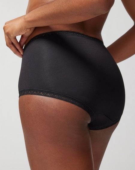Shop Soma Women's Cotton Brief Panty With Lace Trim In Nude Size Xl |