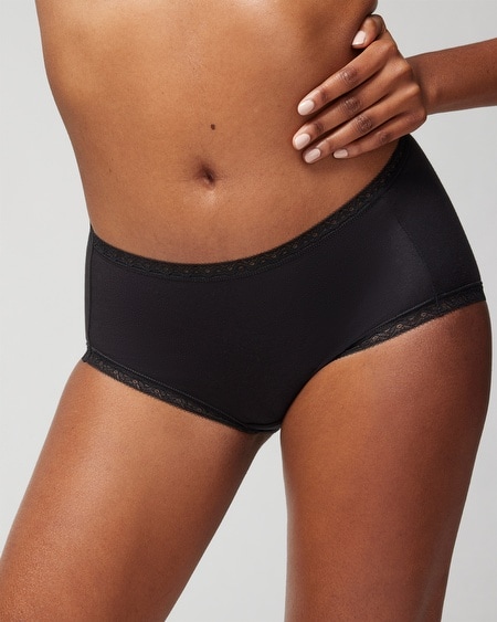 Shop Soma Women's Cotton Brief Panty With Lace Trim In Nude Size Xl |