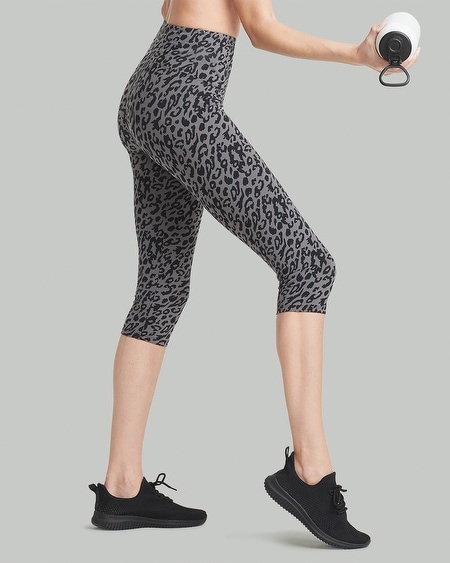 Shop Soma Women's Yummie Talia Shaping Capri Leggings In Leopard Print Size Medium |