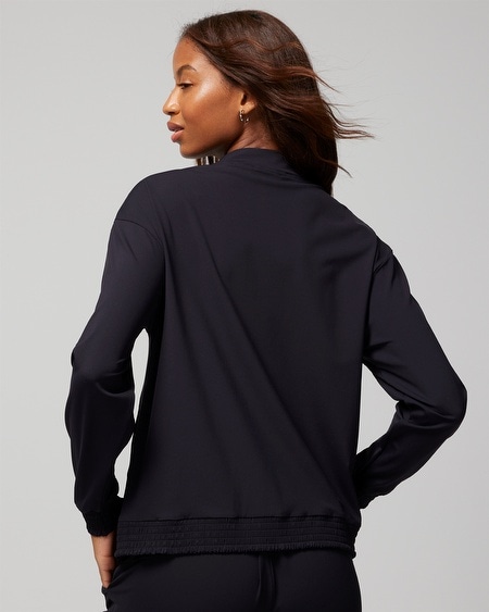 Shop Soma Women's Tech Knit Bomber Jacket In Black Size Xs |