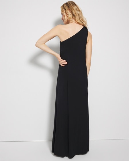 Shop Soma Women's Soft Jersey One-shoulder Maxi Dress In Red Size Medium | In Palm Perfect G Goji Berry