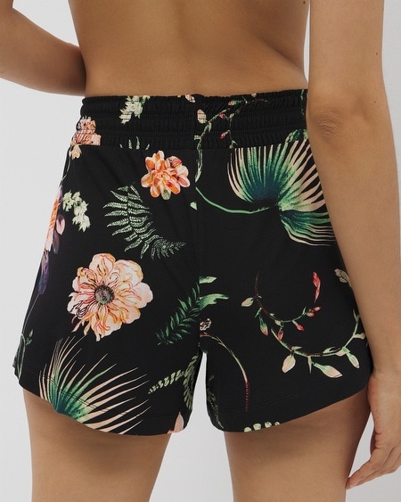 Shop Soma Women's Cool Nights Pajama Shorts In Oasis Palms Black/ws Size Small |