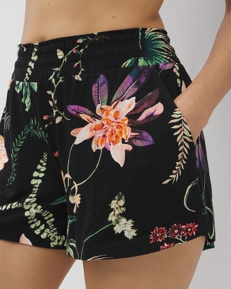 Shop Soma Women's Cool Nights Pajama Shorts In Oasis Palms Black/ws Size Xl |