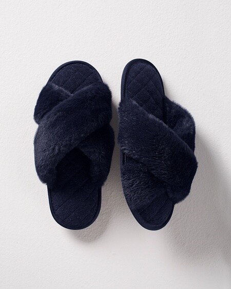 Soma Cross Slide Slipper, Blue