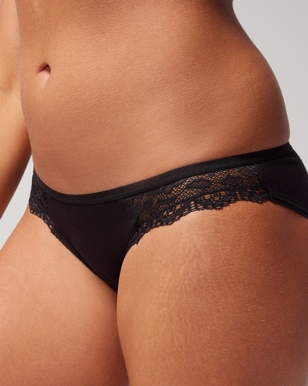 Shop Soma Women's Embraceable Bikini Panty With Lace In Ivory Size Xl | In Rhapsody Flora M Sugar