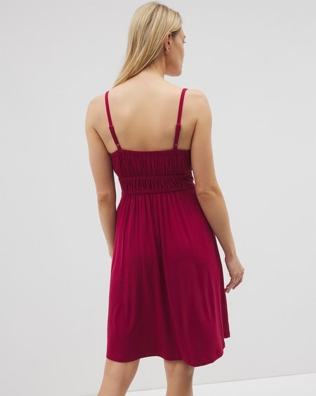Soma Women's Soft Jersey Paradiso Short Dress In Red Size Xs | In Palm Perfect G Goji Berry