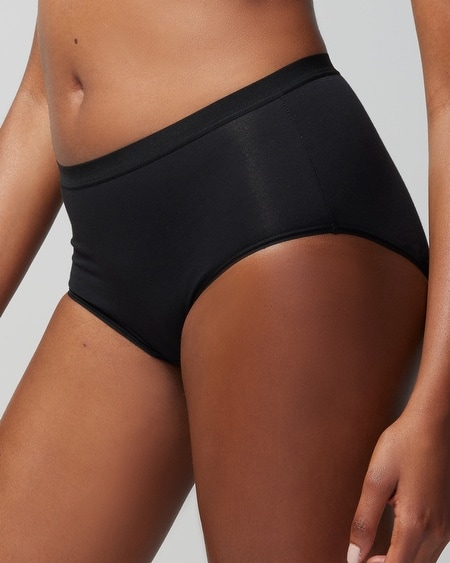 Shop Soma Women's Cotton Modal Modern Brief Underwear In Black Size Medium |