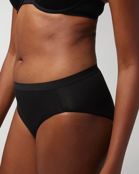 Soma Women's Cotton High-leg Panty In Black Size 2xl | In Merry Dot Champagne Black