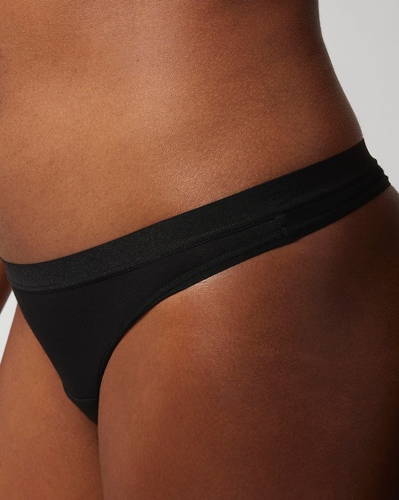Shop Soma Women's Cotton Modal Thong Underwear In Garden Geo Nightfall Navy Size Xs |