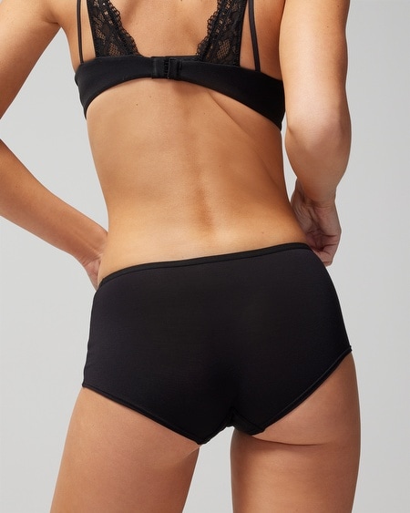 Shop Soma Women's Embraceable Lace Boyshort Underwear In Oasis Fronds Black Size 2xl |
