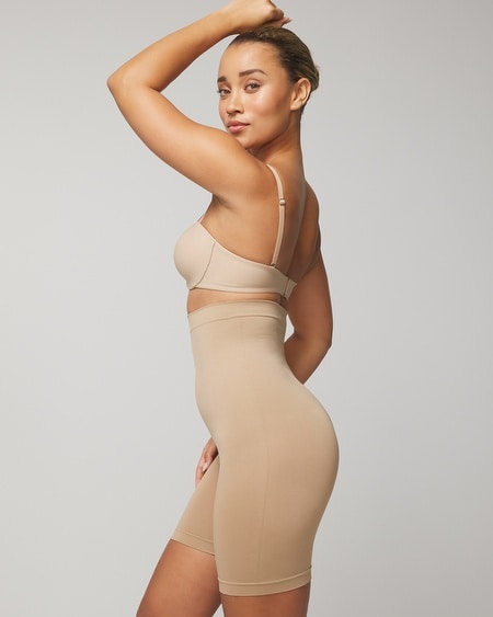 Shop Soma Women's Seamless High-waist Thigh Shaper In Tan Size Medium/large |