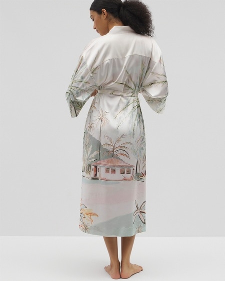 SOMA WOMEN'S SATIN LONG ROBE IN NAVY BLUE SIZE SMALL/MEDIUM | SOMA