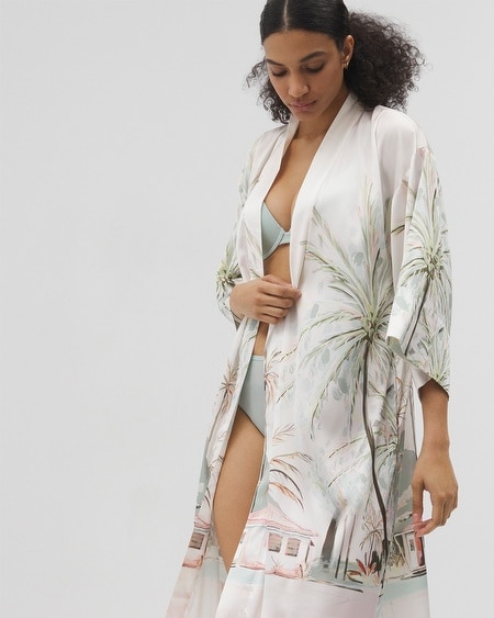 Shop Soma Women's Satin Long Robe In Paradise Soiree White Sk Size 2xl |