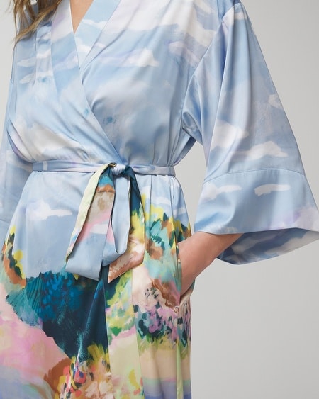 Shop Soma Women's Satin Long Robe In Paradise Soiree White Sk Size 2xl |