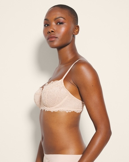 SOMA BALCONETTE UNLINED BRA WITH LACE IN BROWN SIZE 40C | SOMA 