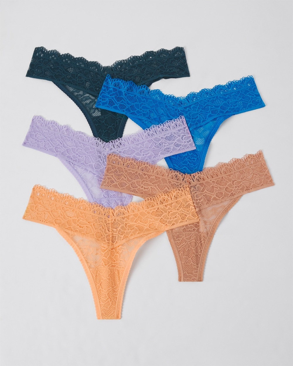 Embraceable Enchanting All-Over Lace Thong 5- Pack