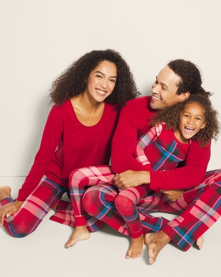 SOMA MEN'S MATCHING FAMILY PAJAMA HENLEY IN RED SIZE MEDIUM | SOMA