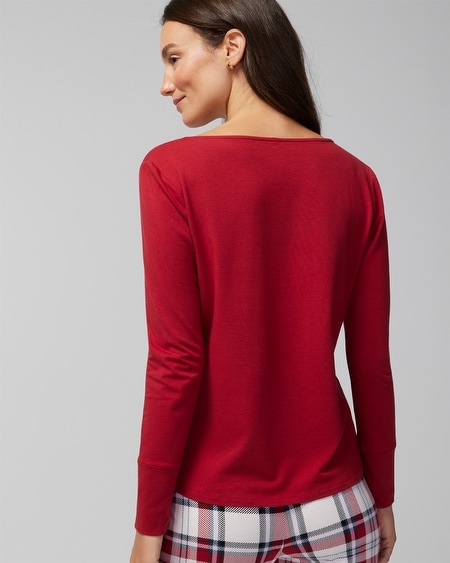 Shop Soma Women's Embraceable Long Sleeve Pajama Top In Ivory Size Medium |